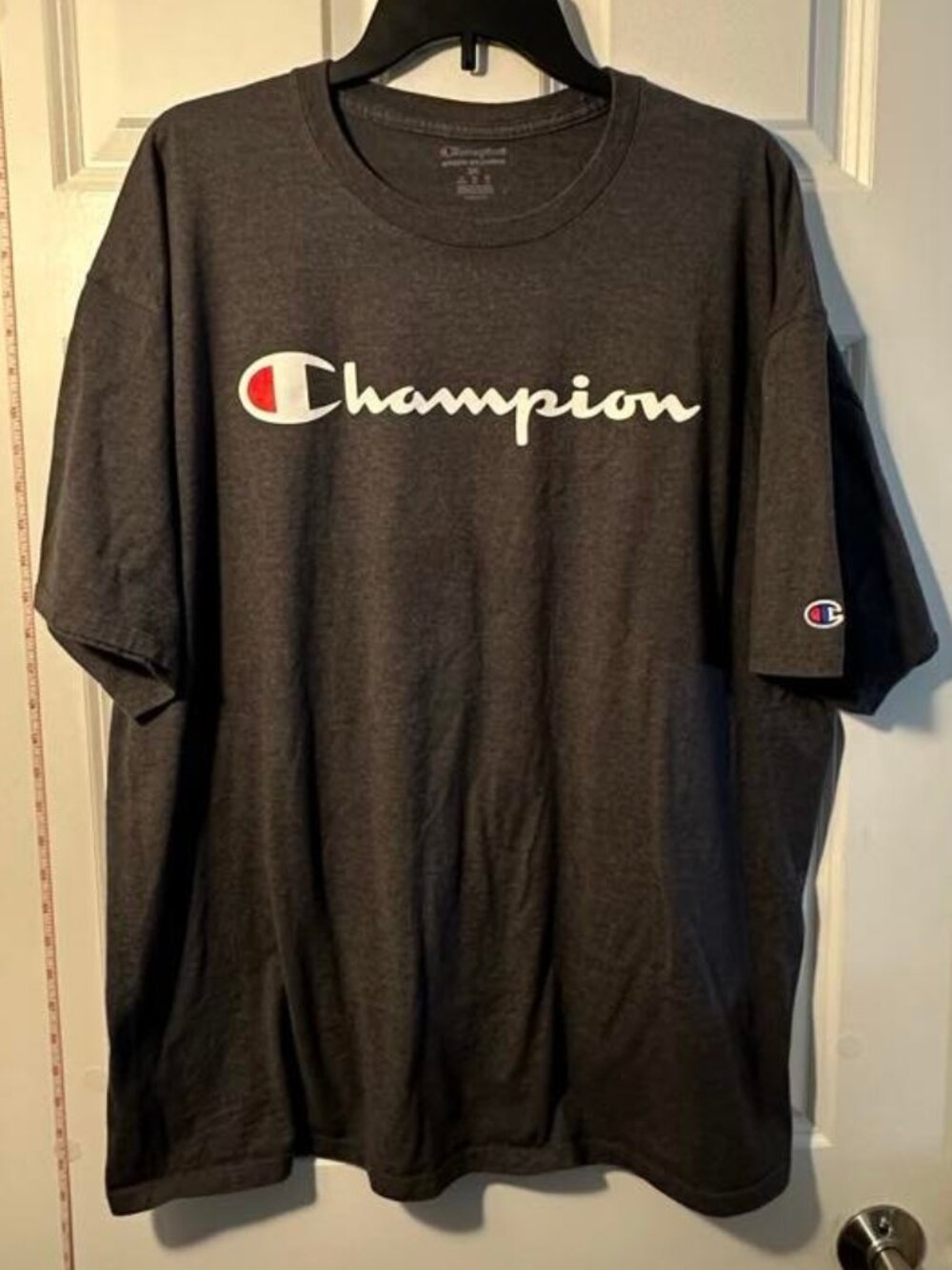 Champion Authentic Athleticwear Dark Gray Script Logo T-Shirt Mens 2XL